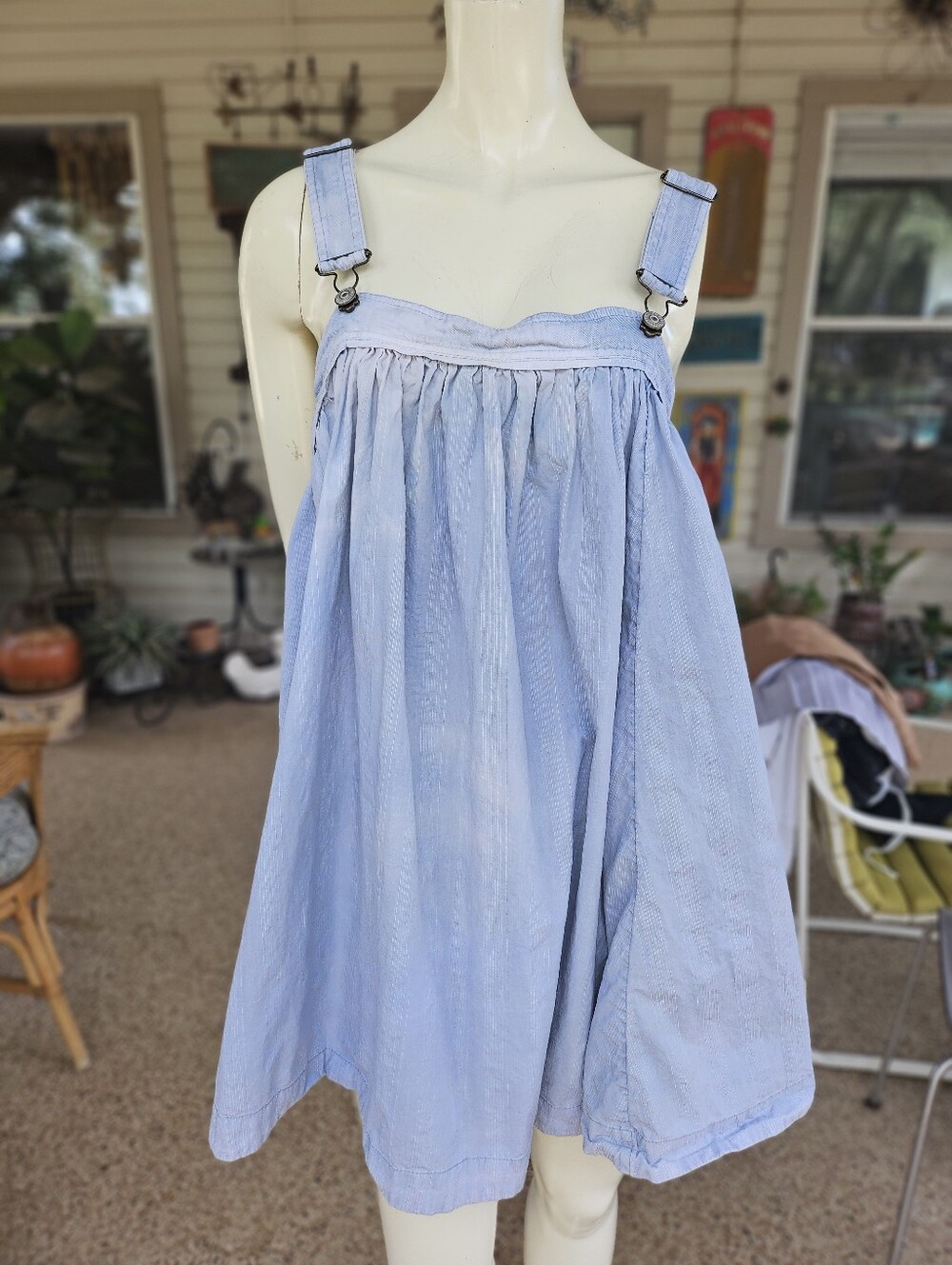 Free People Aster Distressed Acid Vleach Wash Overall Strap Mini Dress Small